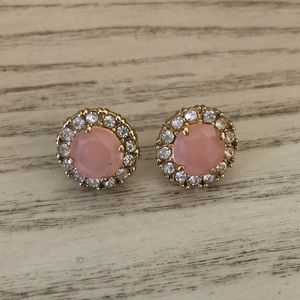 Kate Spade pink pave halo earrings